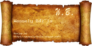 Wessely Béla névjegykártya