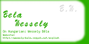 bela wessely business card